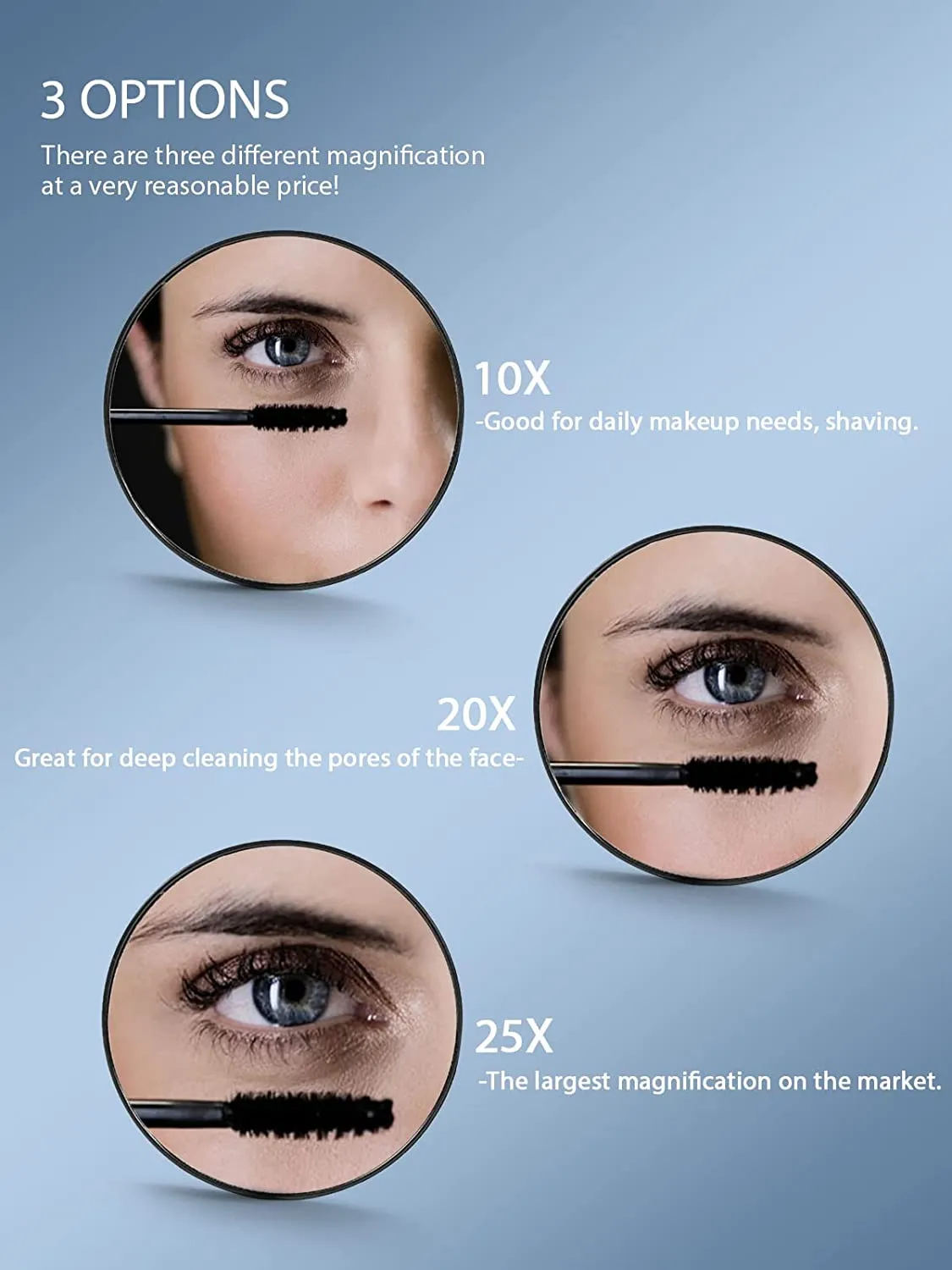 20X Magnifying Mirror, Stainless Tweezers Kit for Travel