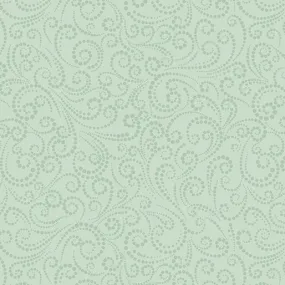 A Winter's Day - Dotted Scroll Mint - Jackie Robinson, Animas Quilts - Benartex Fabrics