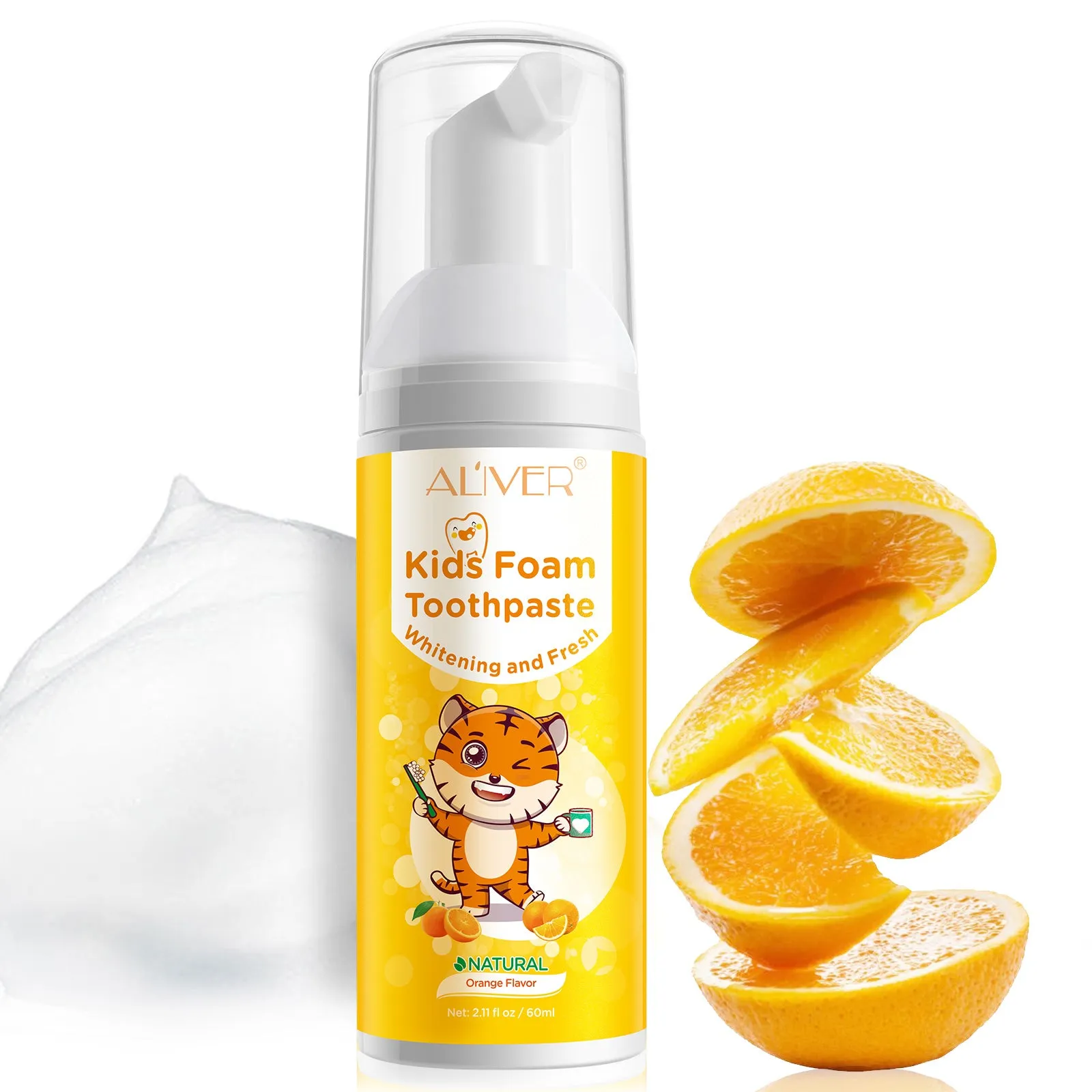 Aliver Teeth Whitening Foam for kid Peach