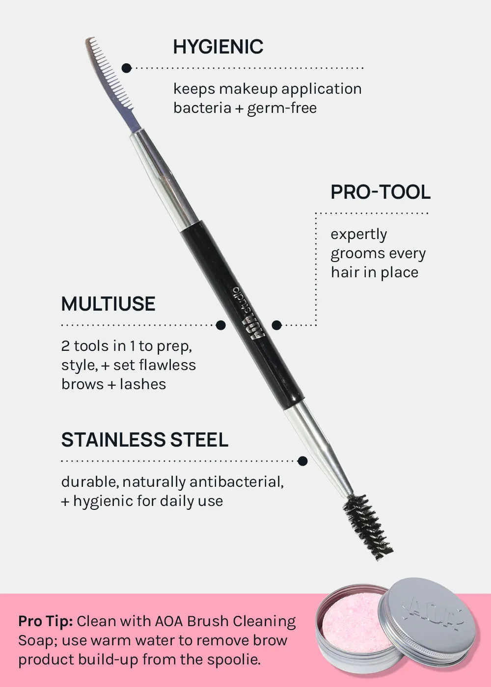 AOA Dual Brow Comb   Spoolie