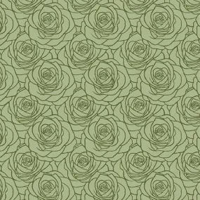 Benartex - A Festival of Roses - Outline Roses in Green