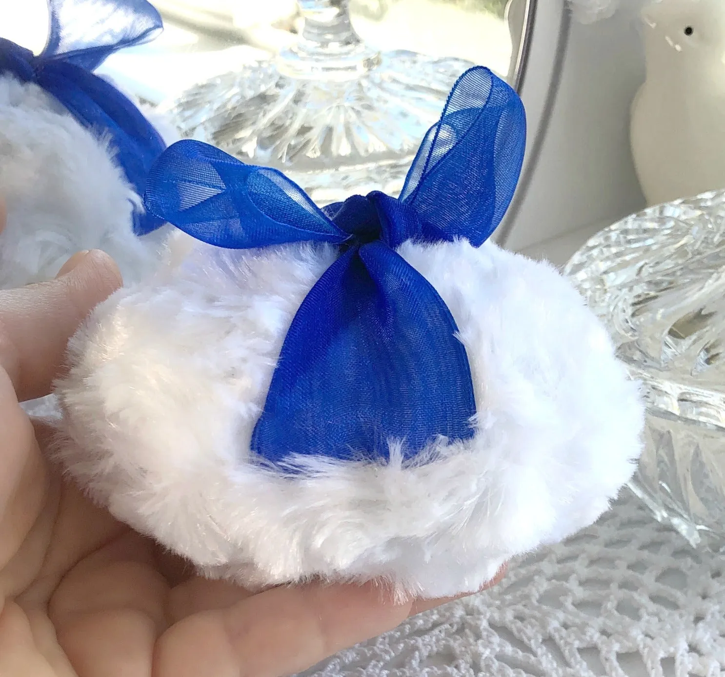 Body Powder Pouf - Royal Blue, 4 inch