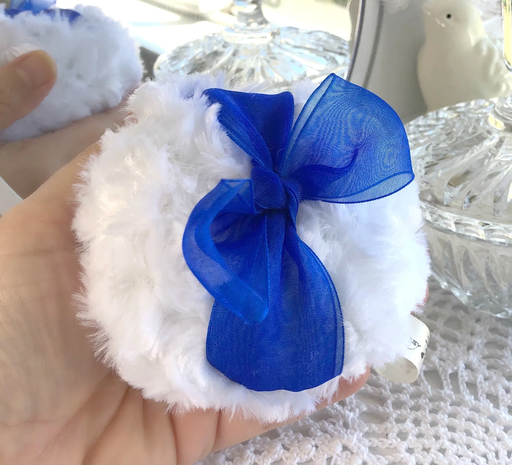 Body Powder Pouf - Royal Blue, 4 inch