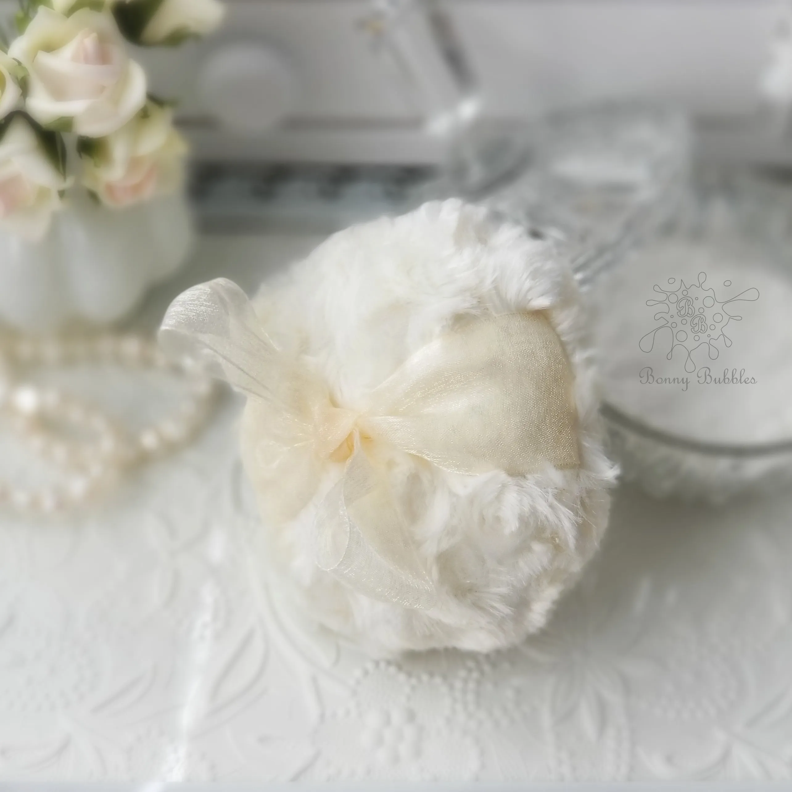 Body Powder Puff - Ivory, 4 inch