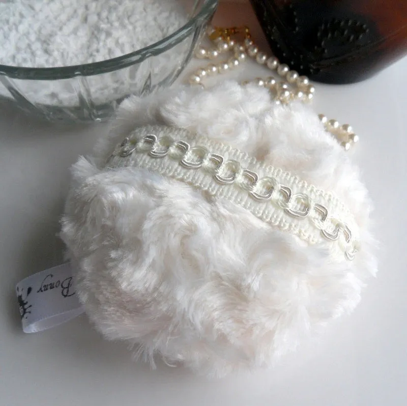 Cream Powder Puff, 4 inch