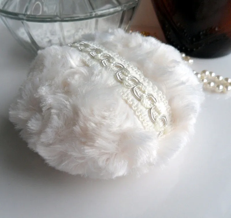 Cream Powder Puff, 4 inch
