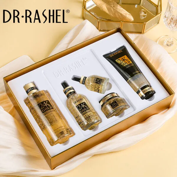 Dr.Rashel 5 PC Set 24K Gold radiance & anti- aging skin care series DRL- 1555