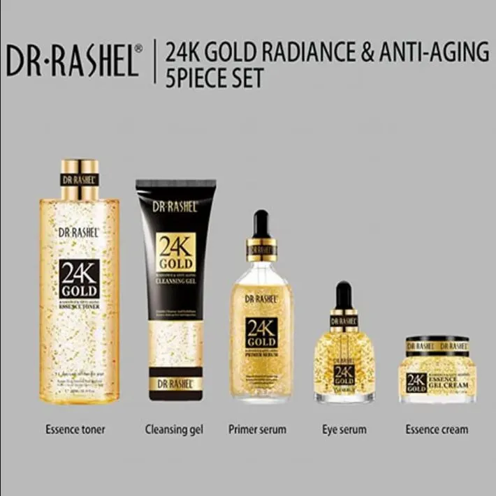 Dr.Rashel 5 PC Set 24K Gold radiance & anti- aging skin care series DRL- 1555