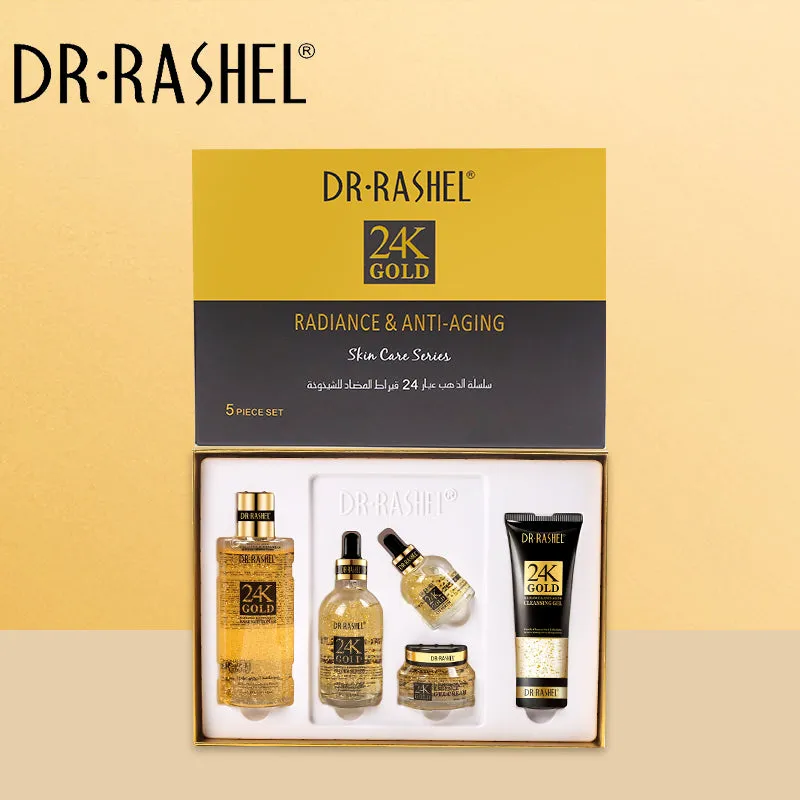 Dr.Rashel 5 PC Set 24K Gold radiance & anti- aging skin care series DRL- 1555