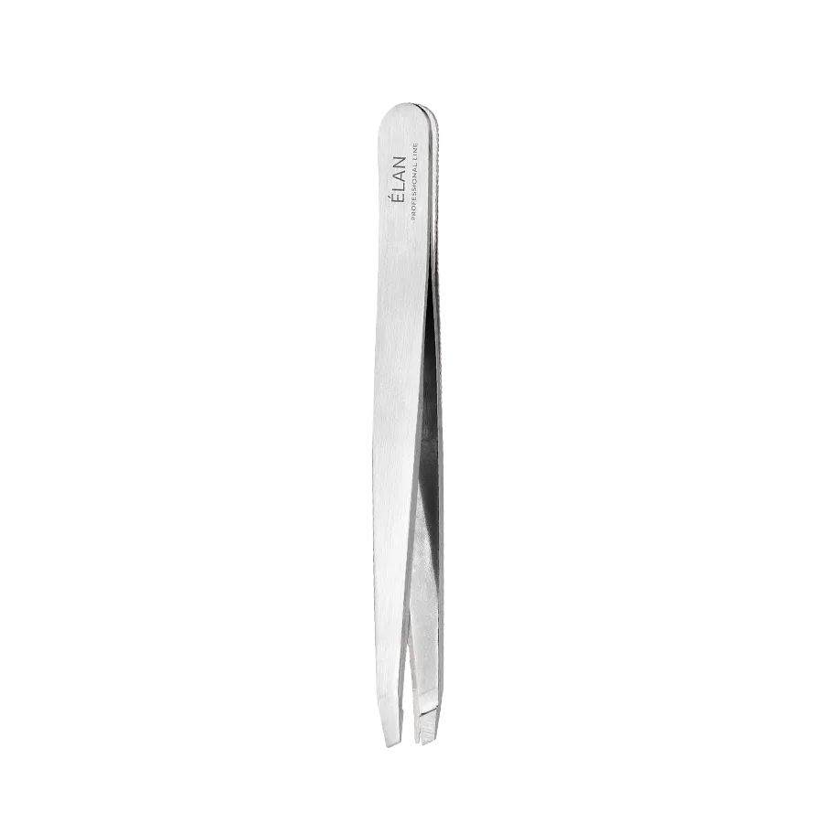 ÉLAN - Professional Slanted Eyebrow Tweezer in Silver
