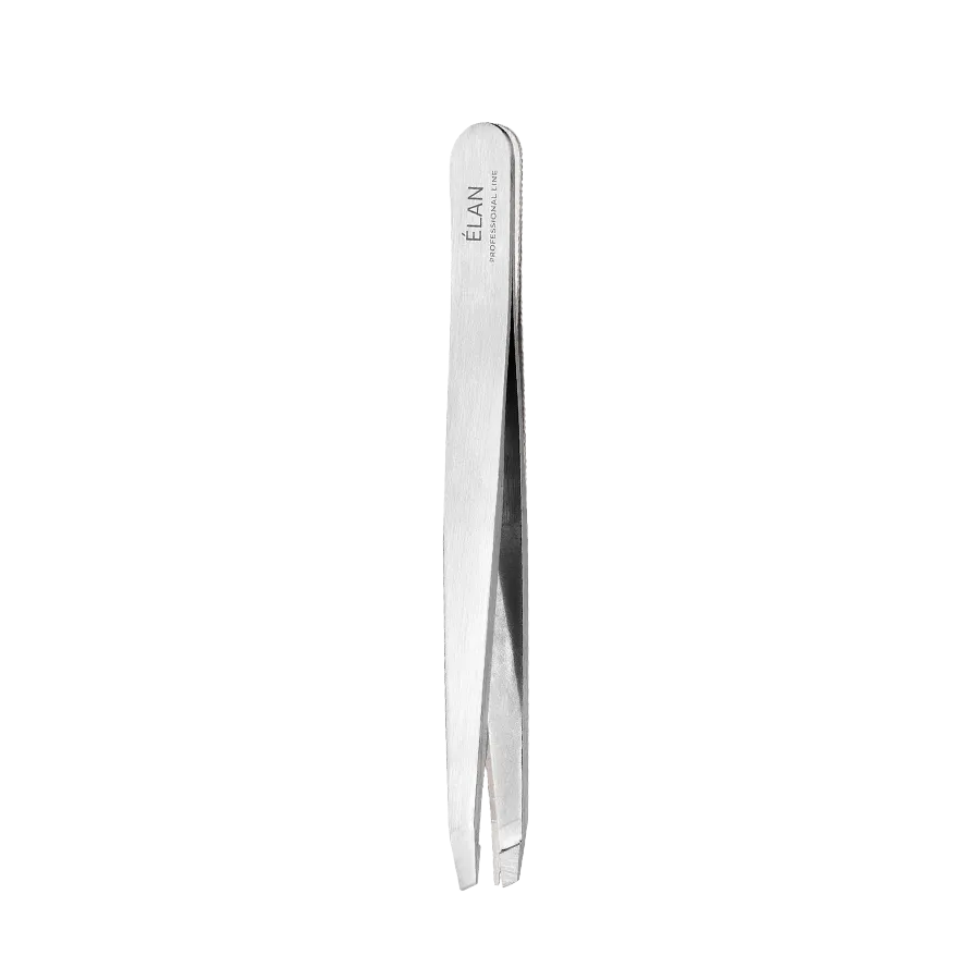 ÉLAN - Professional Slanted Eyebrow Tweezer in Silver
