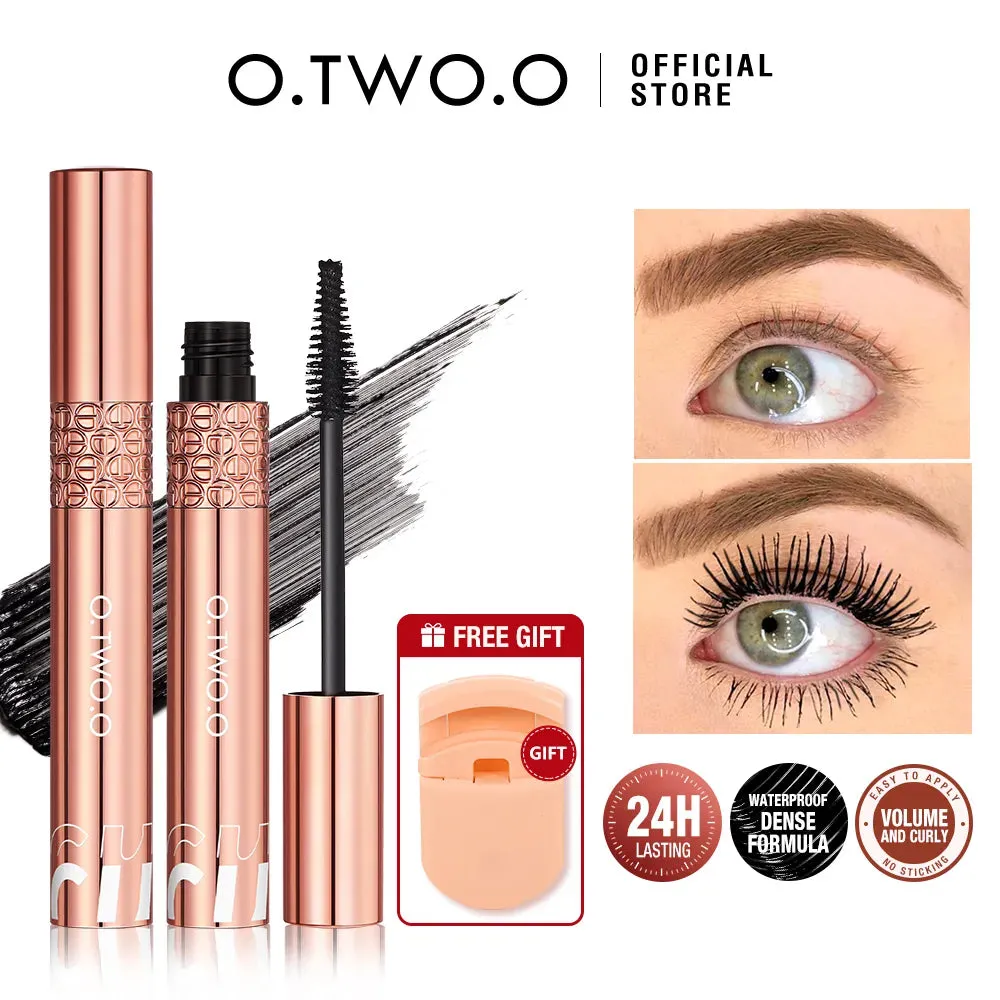 Mascara Waterproof Lengthens Eyelashes Extension Black Non-smudge Lengthening Volume 5D Silk Fiber Mascara Cosmetics