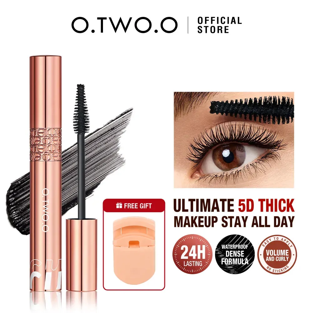 Mascara Waterproof Lengthens Eyelashes Extension Black Non-smudge Lengthening Volume 5D Silk Fiber Mascara Cosmetics