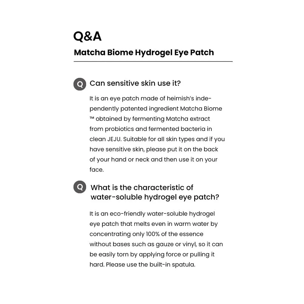 Matcha Biome Hydrogel Eye Patch