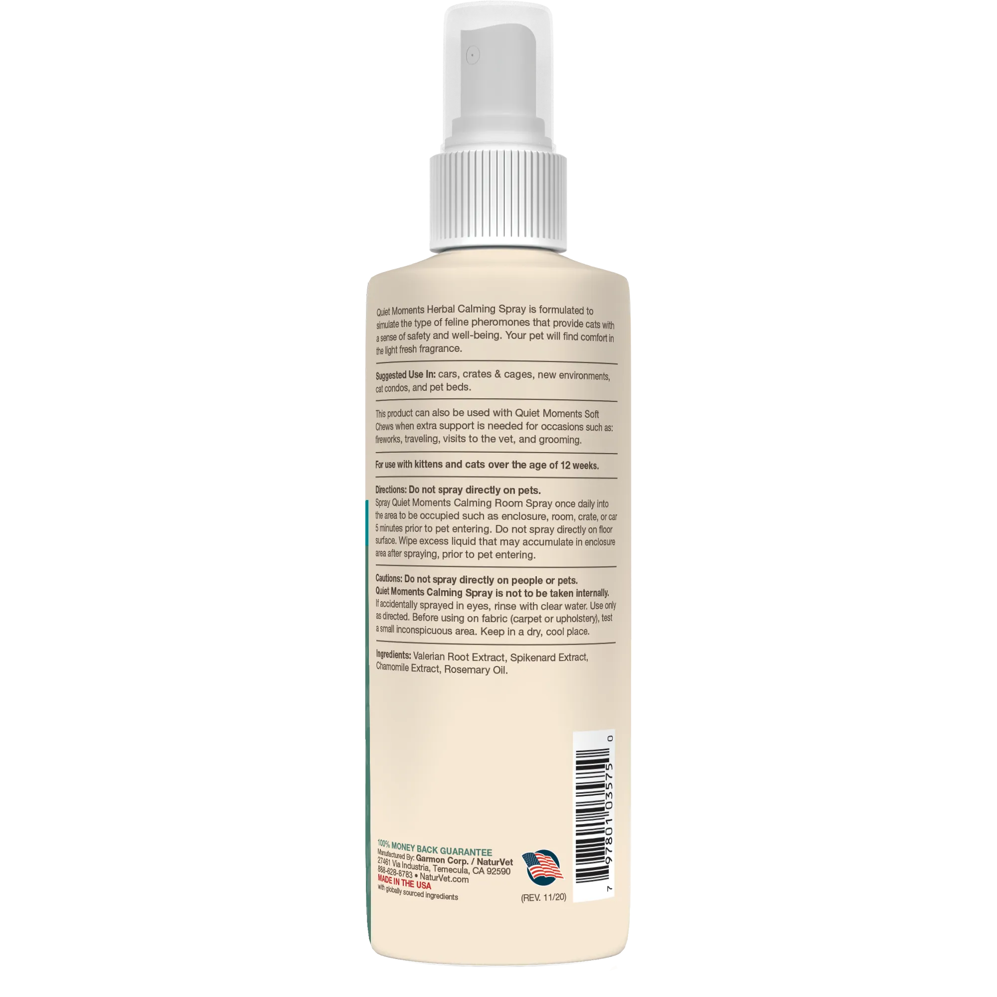 NaturVet Quiet Moments® Cat Calming Room Spray 8oz