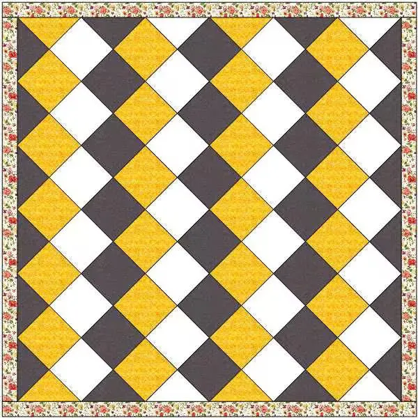 On Point Quilt Sterling and Gold Quilt Kit