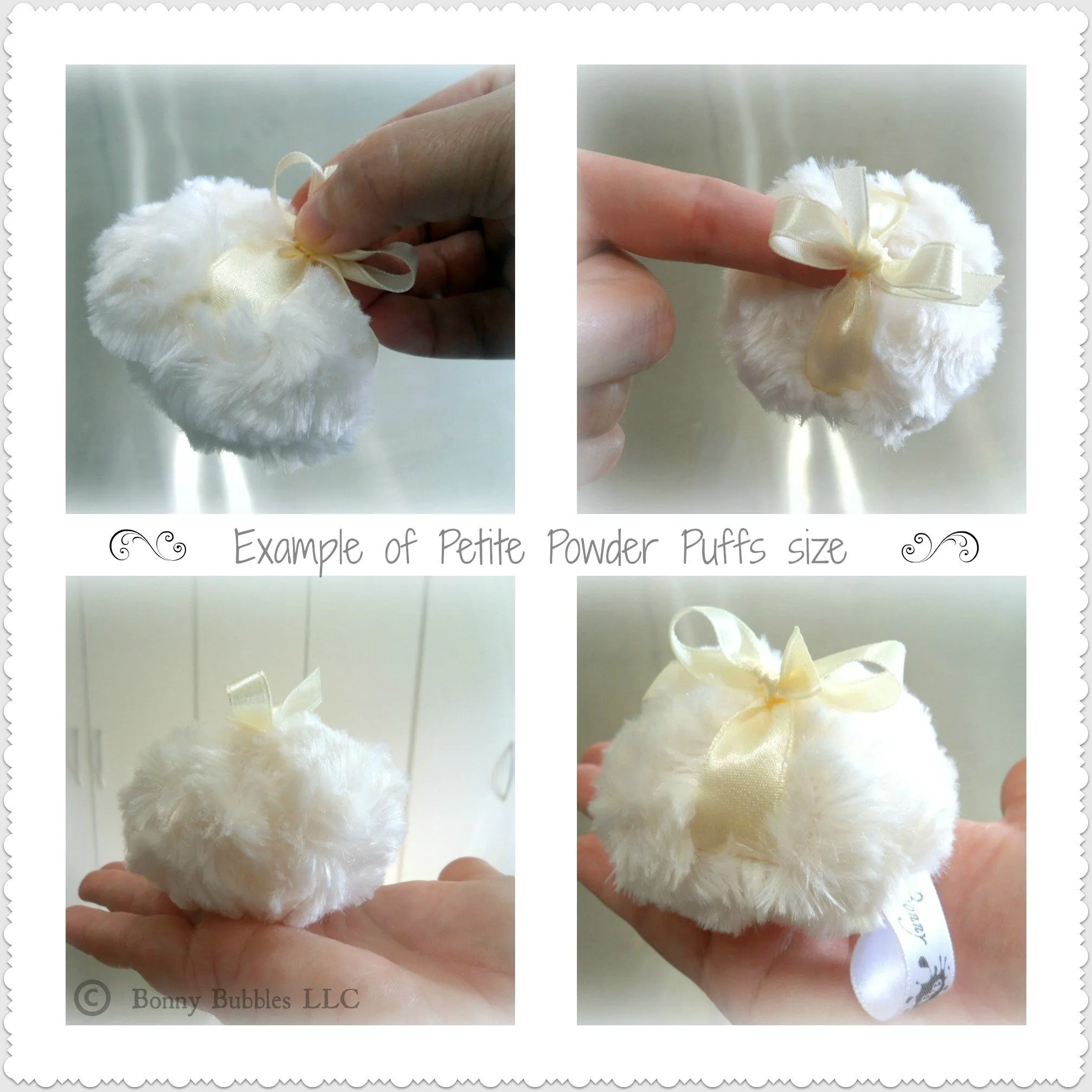 PINK Powder Puff, 3 inch miniature pouf - gift box option