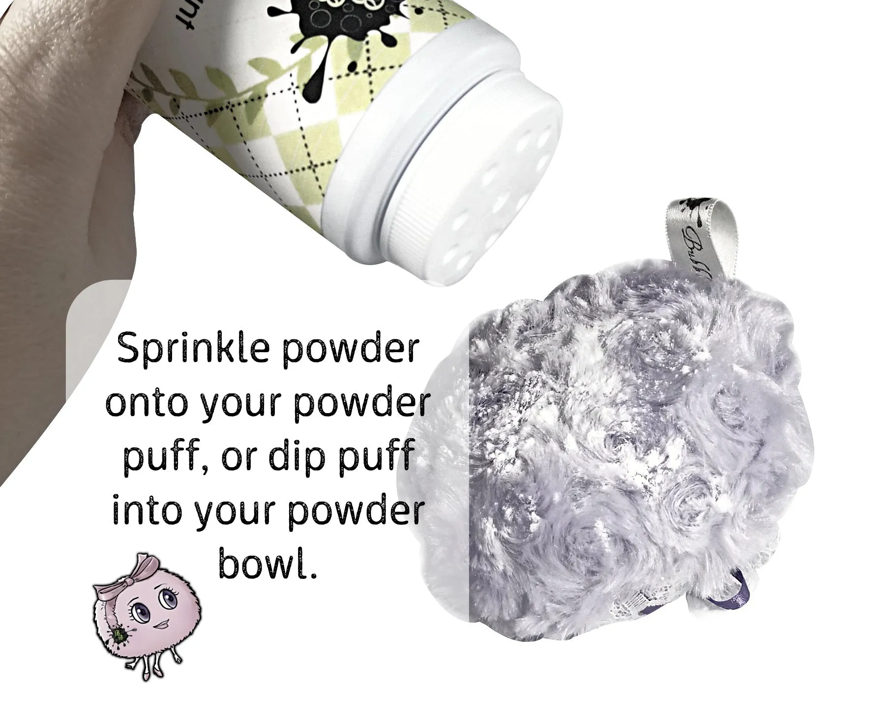 Powder Puff - verdigris handle, 4.5 inch