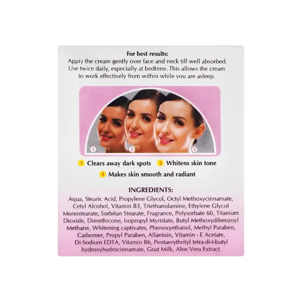 Skin White Whitening Cream With Goat Milk   Whitening Beads 91gm