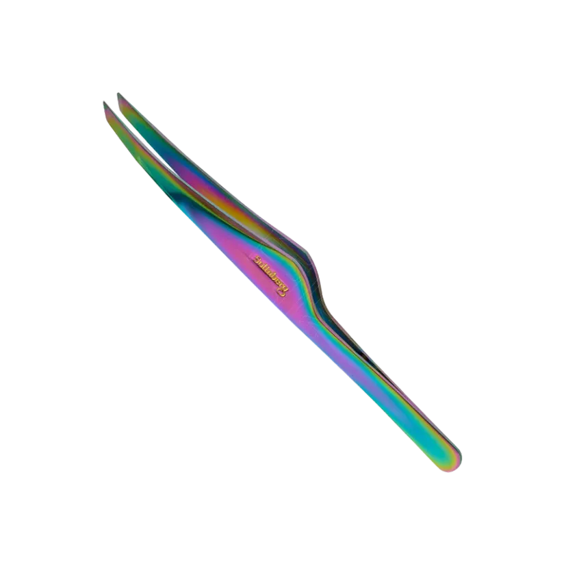 SOLINBERG - Professional slanted eyebrow tweezers in chameleon (Hand sharpened)